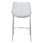 26 Inch White and Silver Steel Bar Stools (Set of 2) 16 26 Inch White and Silver Steel Bar Stools (Set of 2)