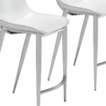 26 Inch White and Silver Steel Bar Stools (Set of 2) 11 26 Inch White and Silver Steel Bar Stools (Set of 2)
