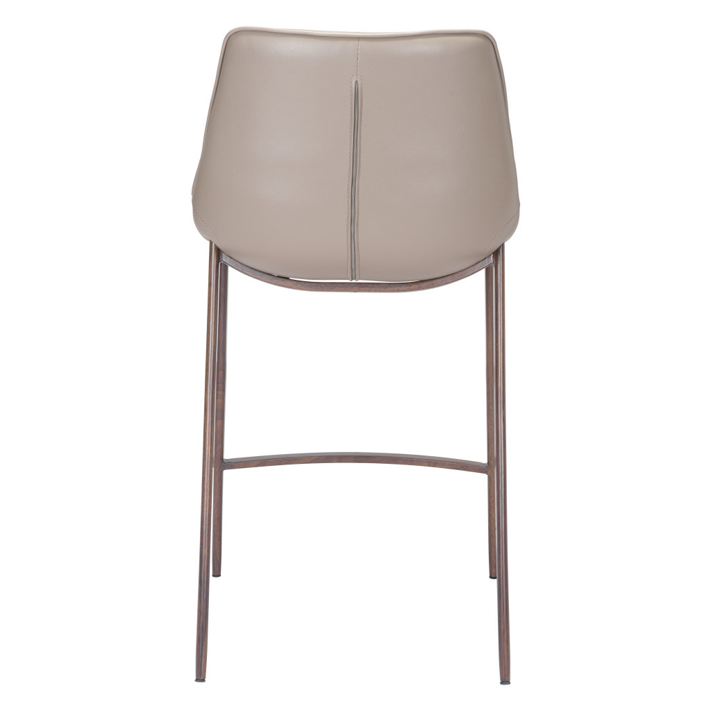 26 Inch Gray and Brown Steel Low Back Bar Stools (Set of 2) 7 26 Inch Gray and Brown Steel Low Back Bar Stools (Set of 2) - Image 7