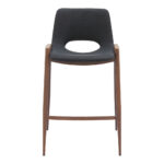 26 Inch Black and Brown Steel Low Back Bar Stools (Set of 2)