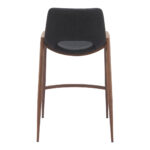 26 Inch Black and Brown Steel Low Back Bar Stools (Set of 2)