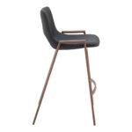 26 Inch Black and Brown Steel Low Back Bar Stools (Set of 2)