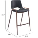 26 Inch Black and Brown Steel Low Back Bar Stools (Set of 2)