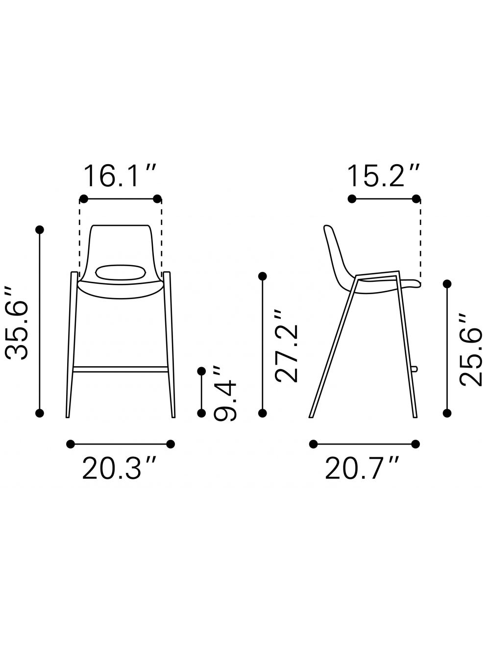26 Inch Beige and Brown Steel Counter Height Bar Stools (Set of 2) 2 26 Inch Beige and Brown Steel Counter Height Bar Stools (Set of 2) - Image 2