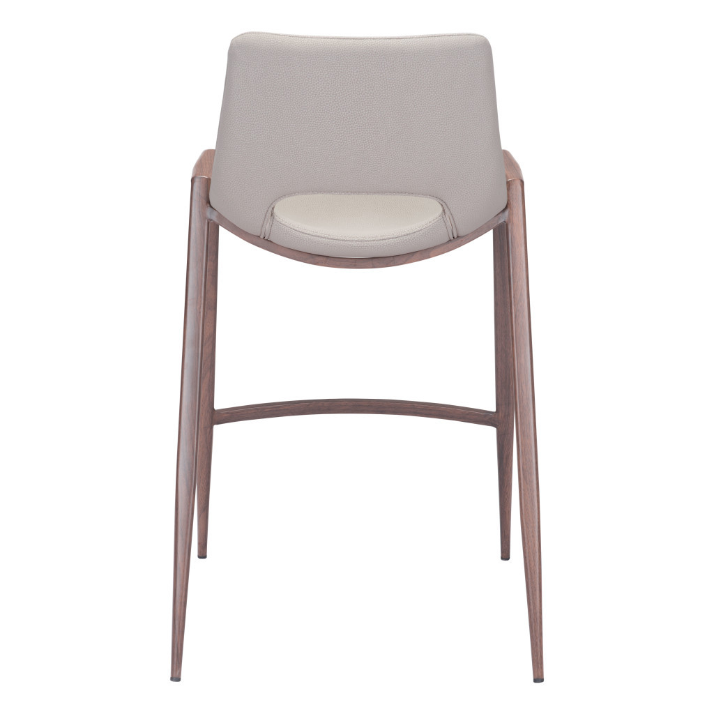 26 Inch Beige and Brown Steel Counter Height Bar Stools (Set of 2) 6 26 Inch Beige and Brown Steel Counter Height Bar Stools (Set of 2) - Image 6