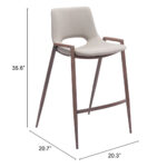 26 Inch Beige and Brown Steel Counter Height Bar Stools (Set of 2) 16 26 Inch Beige and Brown Steel Counter Height Bar Stools (Set of 2)