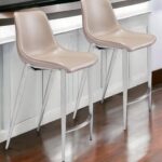 26 Inch Gray and Silver Steel Low Back Bar Stools (Set of 2) 9 26 Inch Gray and Silver Steel Low Back Bar Stools (Set of 2)