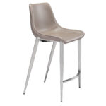 26 Inch Gray and Silver Steel Low Back Bar Stools (Set of 2) 11 26 Inch Gray and Silver Steel Low Back Bar Stools (Set of 2)