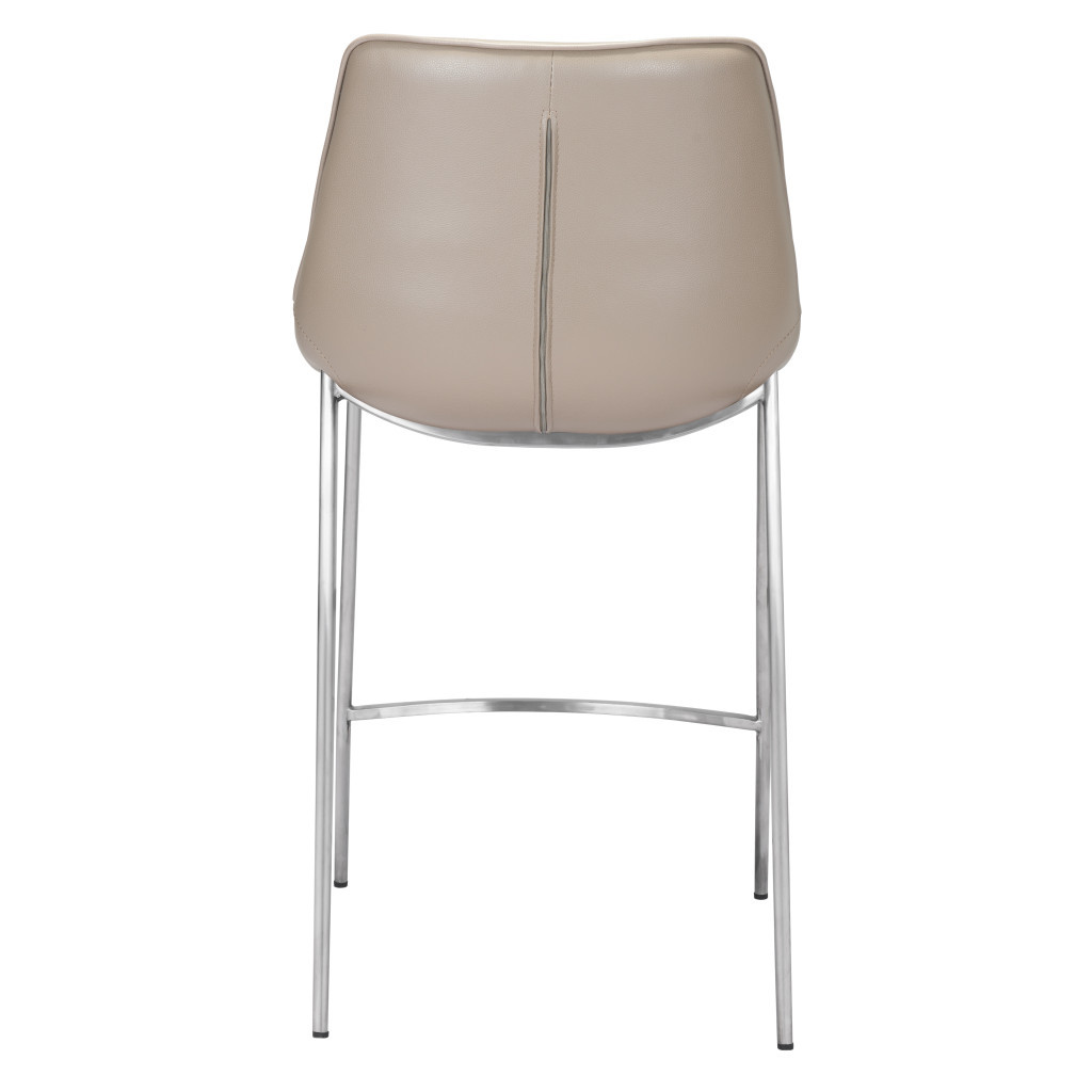 26 Inch Gray and Silver Steel Low Back Bar Stools (Set of 2) 5 26 Inch Gray and Silver Steel Low Back Bar Stools (Set of 2) - Image 5