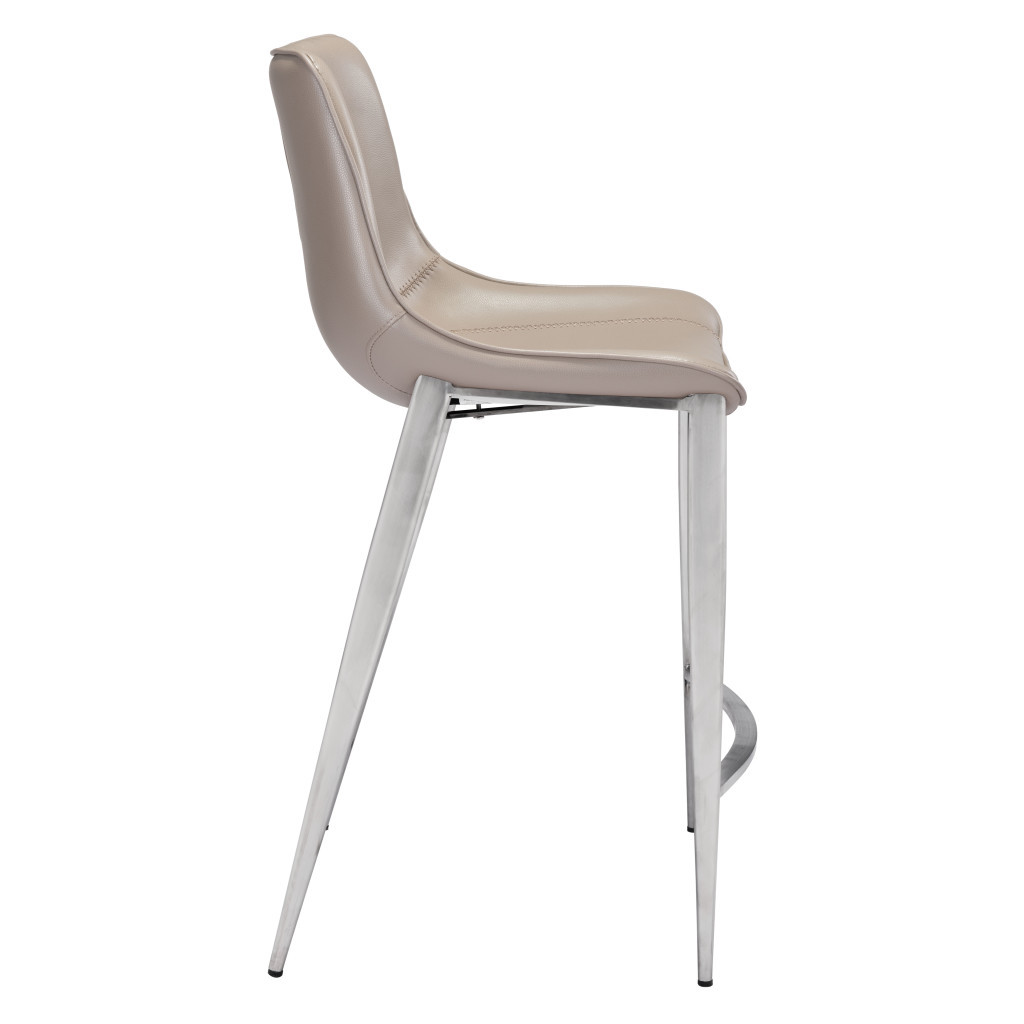 26 Inch Gray and Silver Steel Low Back Bar Stools (Set of 2) 8 26 Inch Gray and Silver Steel Low Back Bar Stools (Set of 2) - Image 8