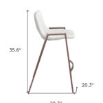 26" White and Brown Steel Low Back Bar Stools (Set of 2) 13 26" White and Brown Steel Low Back Bar Stools (Set of 2)