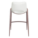 26" White and Brown Steel Low Back Bar Stools (Set of 2) 16 26" White and Brown Steel Low Back Bar Stools (Set of 2)