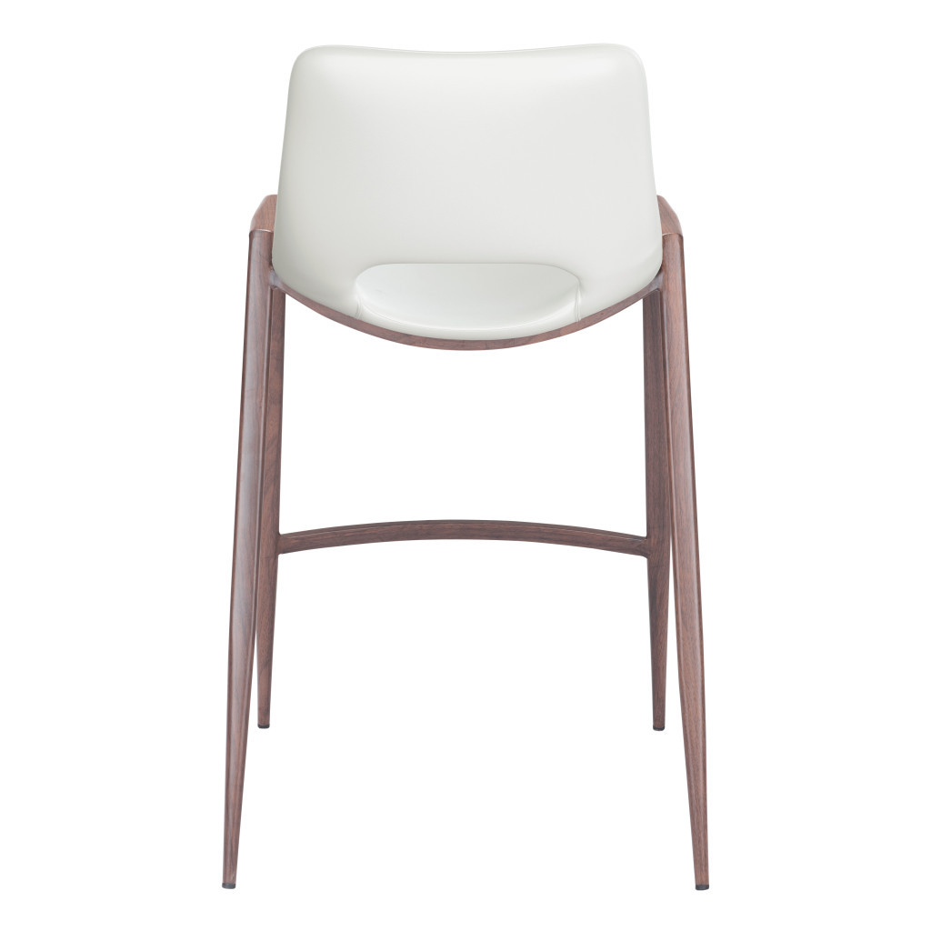 26" White and Brown Steel Low Back Bar Stools (Set of 2) 7 26" White and Brown Steel Low Back Bar Stools (Set of 2) - Image 7