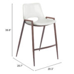 26" White and Brown Steel Low Back Bar Stools (Set of 2) 17 26" White and Brown Steel Low Back Bar Stools (Set of 2)