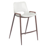 26" White and Brown Steel Low Back Bar Stools (Set of 2) 14 26" White and Brown Steel Low Back Bar Stools (Set of 2)