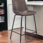 26" Brown and Black Steel Low Back Bar Stool