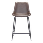 26" Brown and Black Steel Low Back Bar Stool