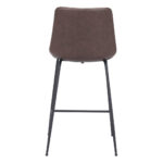 26" Brown and Black Steel Low Back Bar Stool