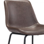 26" Brown and Black Steel Low Back Bar Stool