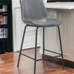 26 Inch Gray and Black Steel Low Back Bar Stool 9 26 Inch Gray and Black Steel Low Back Bar Stool