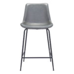 26 Inch Gray and Black Steel Low Back Bar Stool 12 26 Inch Gray and Black Steel Low Back Bar Stool