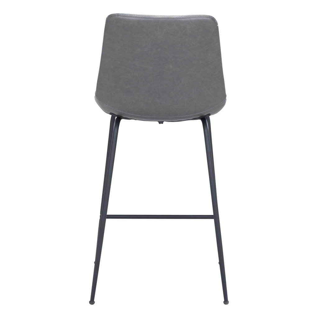 26 Inch Gray and Black Steel Low Back Bar Stool 5 26 Inch Gray and Black Steel Low Back Bar Stool - Image 5