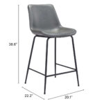 26 Inch Gray and Black Steel Low Back Bar Stool 14 26 Inch Gray and Black Steel Low Back Bar Stool