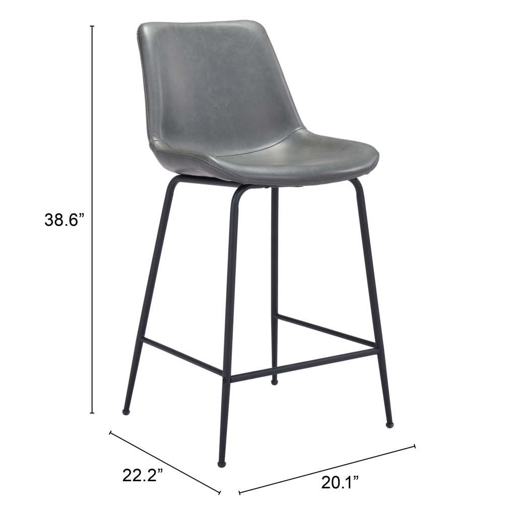 26 Inch Gray and Black Steel Low Back Bar Stool 6 26 Inch Gray and Black Steel Low Back Bar Stool - Image 6