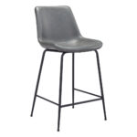 26 Inch Gray and Black Steel Low Back Bar Stool 11 26 Inch Gray and Black Steel Low Back Bar Stool