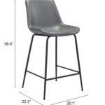 26 Inch Gray and Black Steel Low Back Bar Stool 10 26 Inch Gray and Black Steel Low Back Bar Stool