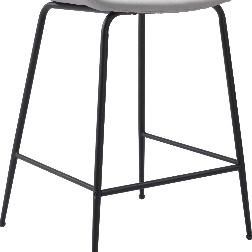 26-Inch White and Black Steel Low Back Bar Stool 7 26-Inch White and Black Steel Low Back Bar Stool - Image 7
