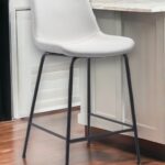 26-Inch White and Black Steel Low Back Bar Stool 10 26-Inch White and Black Steel Low Back Bar Stool