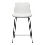 26-Inch White and Black Steel Low Back Bar Stool 12 26-Inch White and Black Steel Low Back Bar Stool