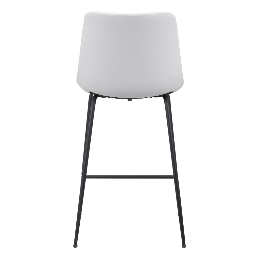 26-Inch White and Black Steel Low Back Bar Stool 4 26-Inch White and Black Steel Low Back Bar Stool - Image 4