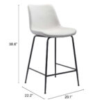 26-Inch White and Black Steel Low Back Bar Stool 18 26-Inch White and Black Steel Low Back Bar Stool