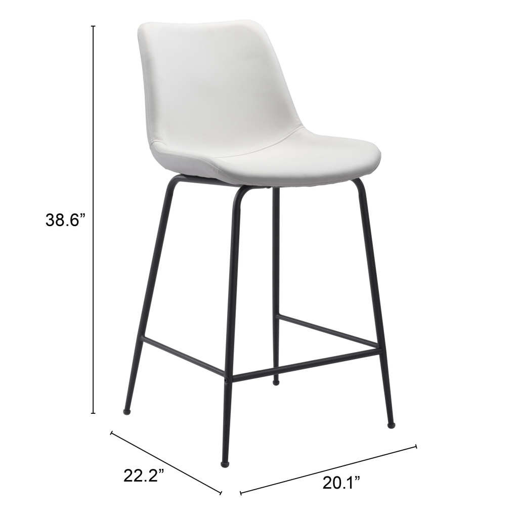 26-Inch White and Black Steel Low Back Bar Stool 9 26-Inch White and Black Steel Low Back Bar Stool - Image 9