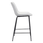 26-Inch White and Black Steel Low Back Bar Stool 14 26-Inch White and Black Steel Low Back Bar Stool
