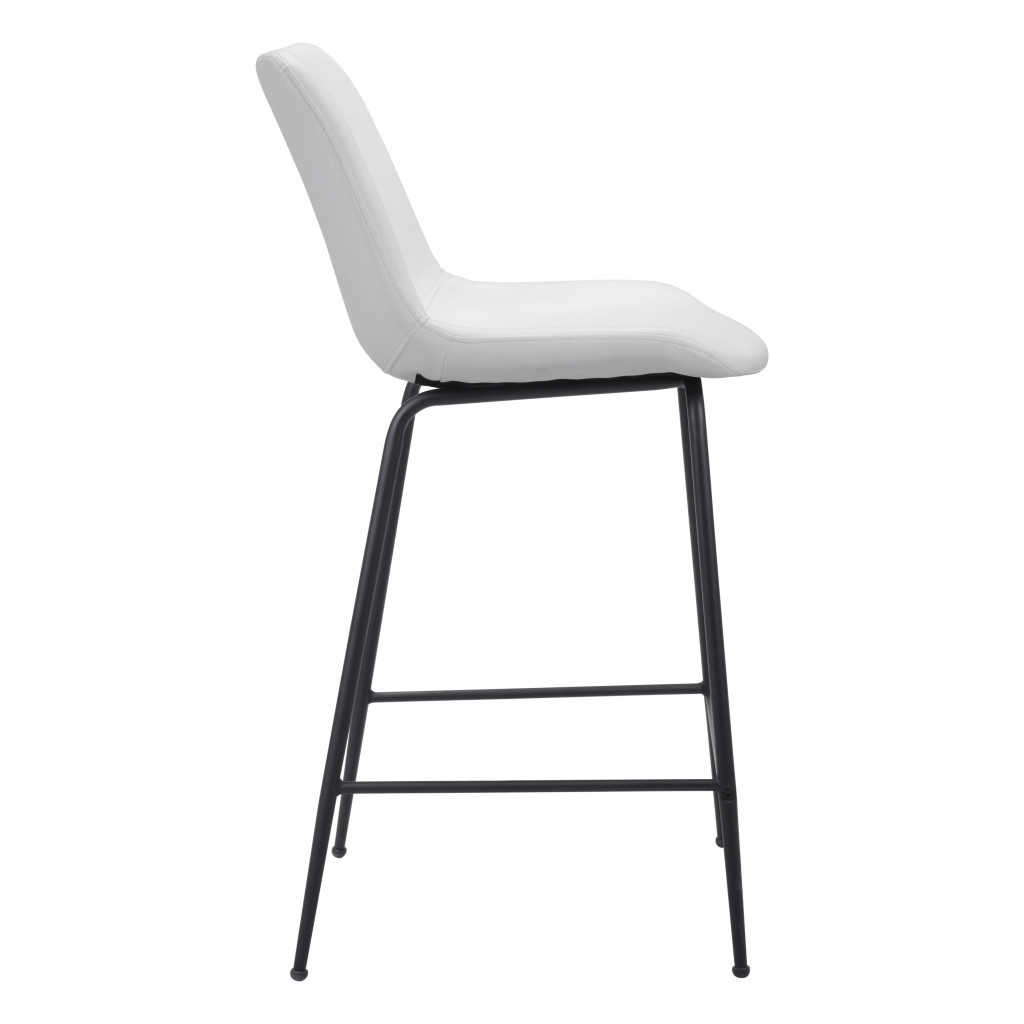 26-Inch White and Black Steel Low Back Bar Stool 5 26-Inch White and Black Steel Low Back Bar Stool - Image 5