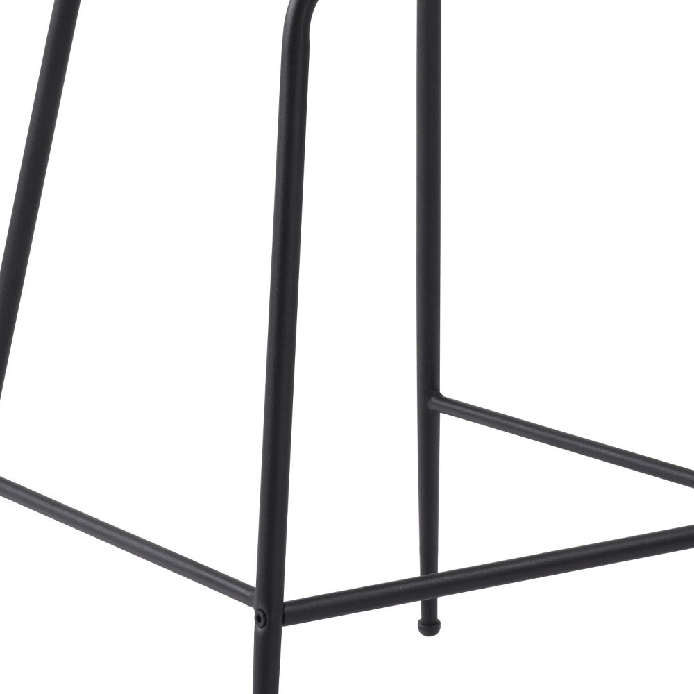 26-Inch White and Black Steel Low Back Bar Stool 6 26-Inch White and Black Steel Low Back Bar Stool - Image 6