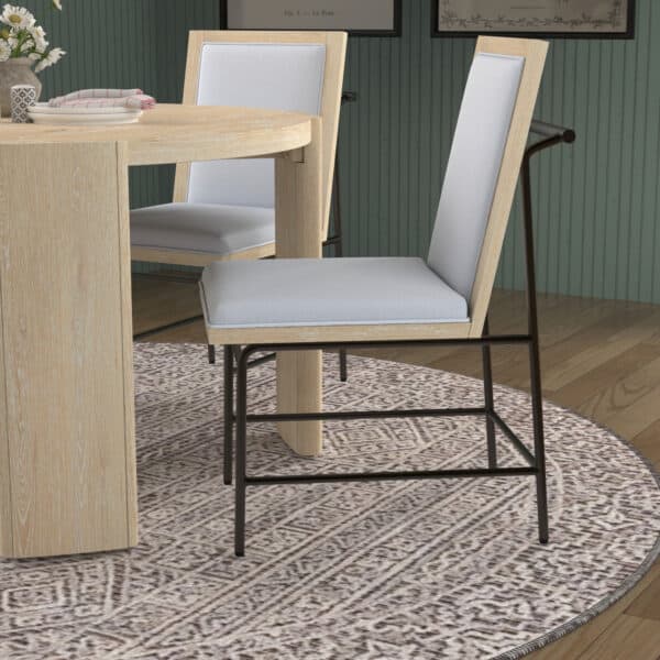 Modern Driftwood Dining Side Chairs Rubberwood and Oak (Set of 2)