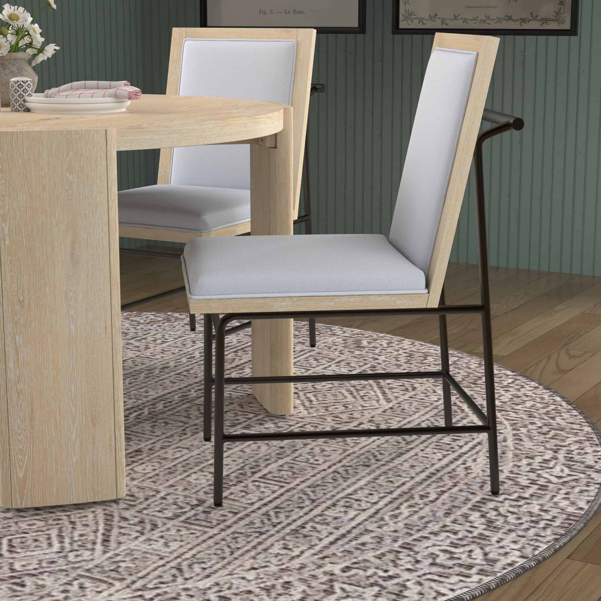 Modern Driftwood Dining Side Chairs Rubberwood and Oak (Set of 2) 12 Modern Driftwood Dining Side Chairs Rubberwood and Oak (Set of 2)