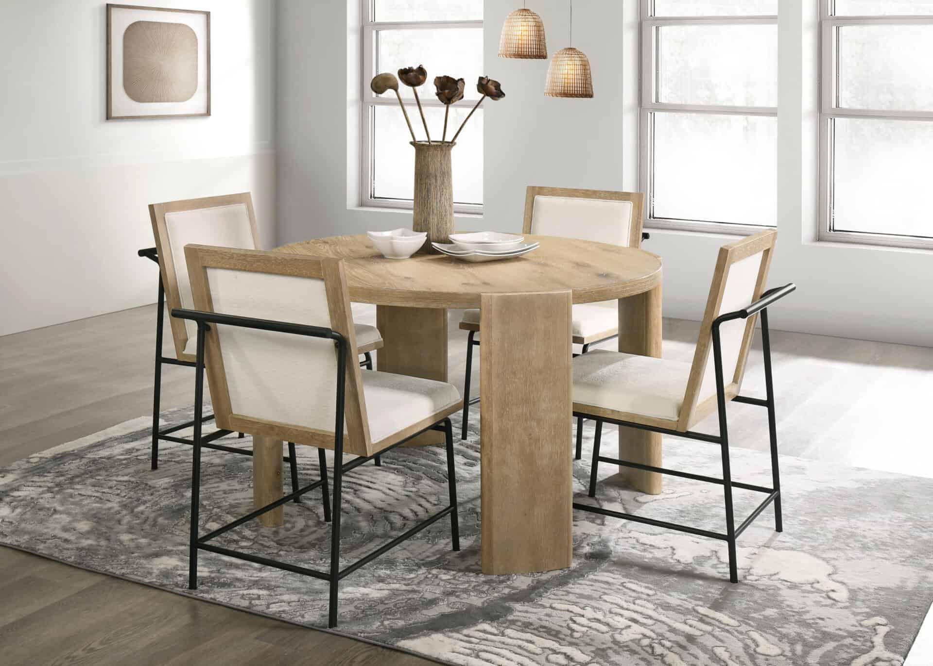 Modern Driftwood Dining Side Chairs Rubberwood and Oak (Set of 2) 4 Modern Driftwood Dining Side Chairs Rubberwood and Oak (Set of 2) - Image 4