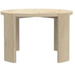 Driftwood Round Rubberwood Dining Table with Curved Legs, Modern 13 Driftwood Round Rubberwood Dining Table with Curved Legs, Modern