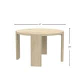 Driftwood Round Rubberwood Dining Table with Curved Legs, Modern 16 Driftwood Round Rubberwood Dining Table with Curved Legs, Modern