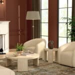 Modern Driftwood Round End Table Rubberwood and Oak Veneer 15 Modern Driftwood Round End Table Rubberwood and Oak Veneer