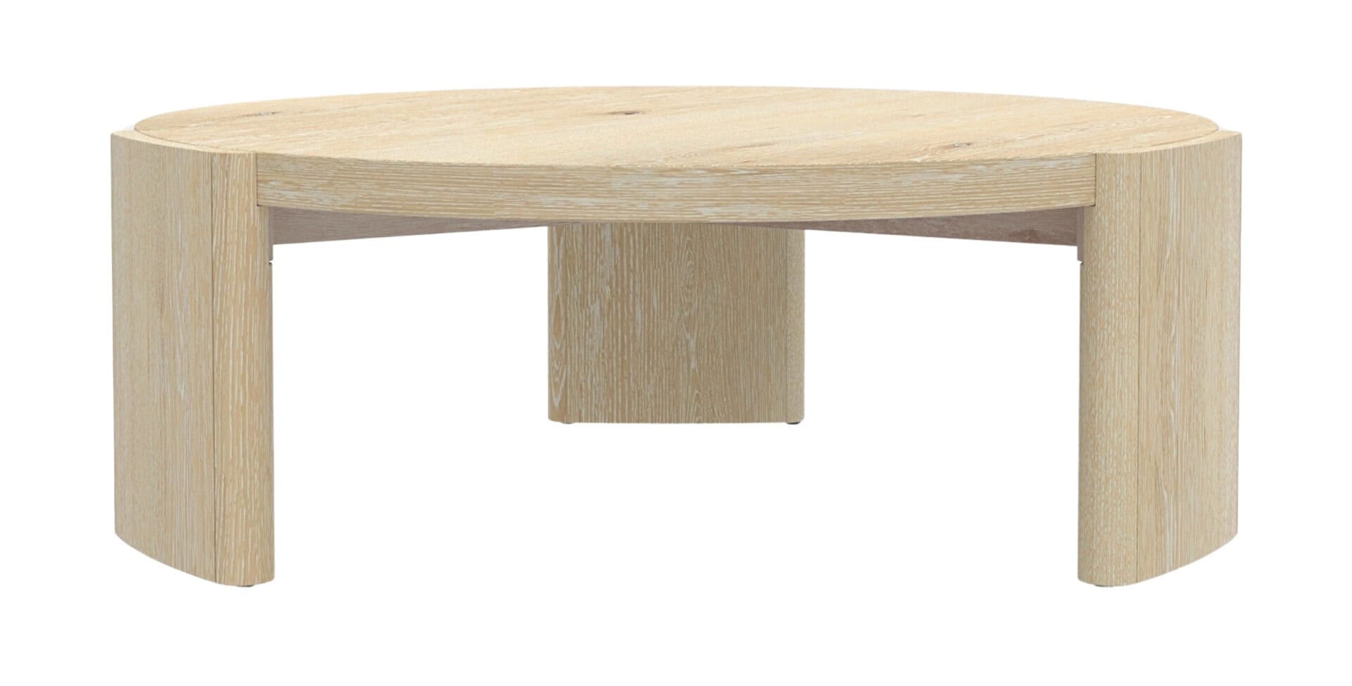 Modern Driftwood Coffee Table Rubberwood and Oak Veneer Round 42 2 Modern Driftwood Coffee Table Rubberwood and Oak Veneer Round 42 - Image 2
