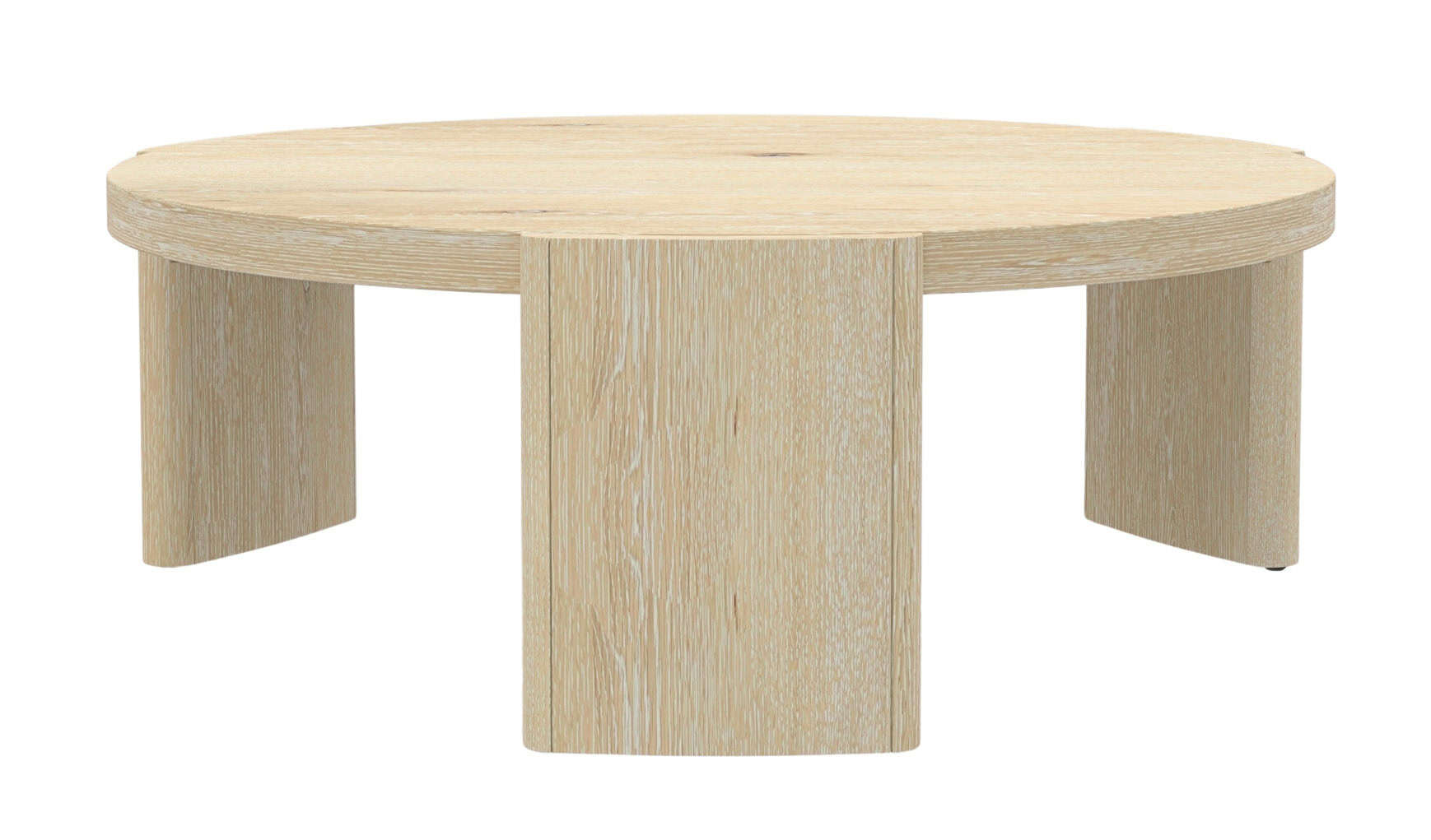 Modern Driftwood Coffee Table Rubberwood and Oak Veneer Round 42 3 Modern Driftwood Coffee Table Rubberwood and Oak Veneer Round 42 - Image 3