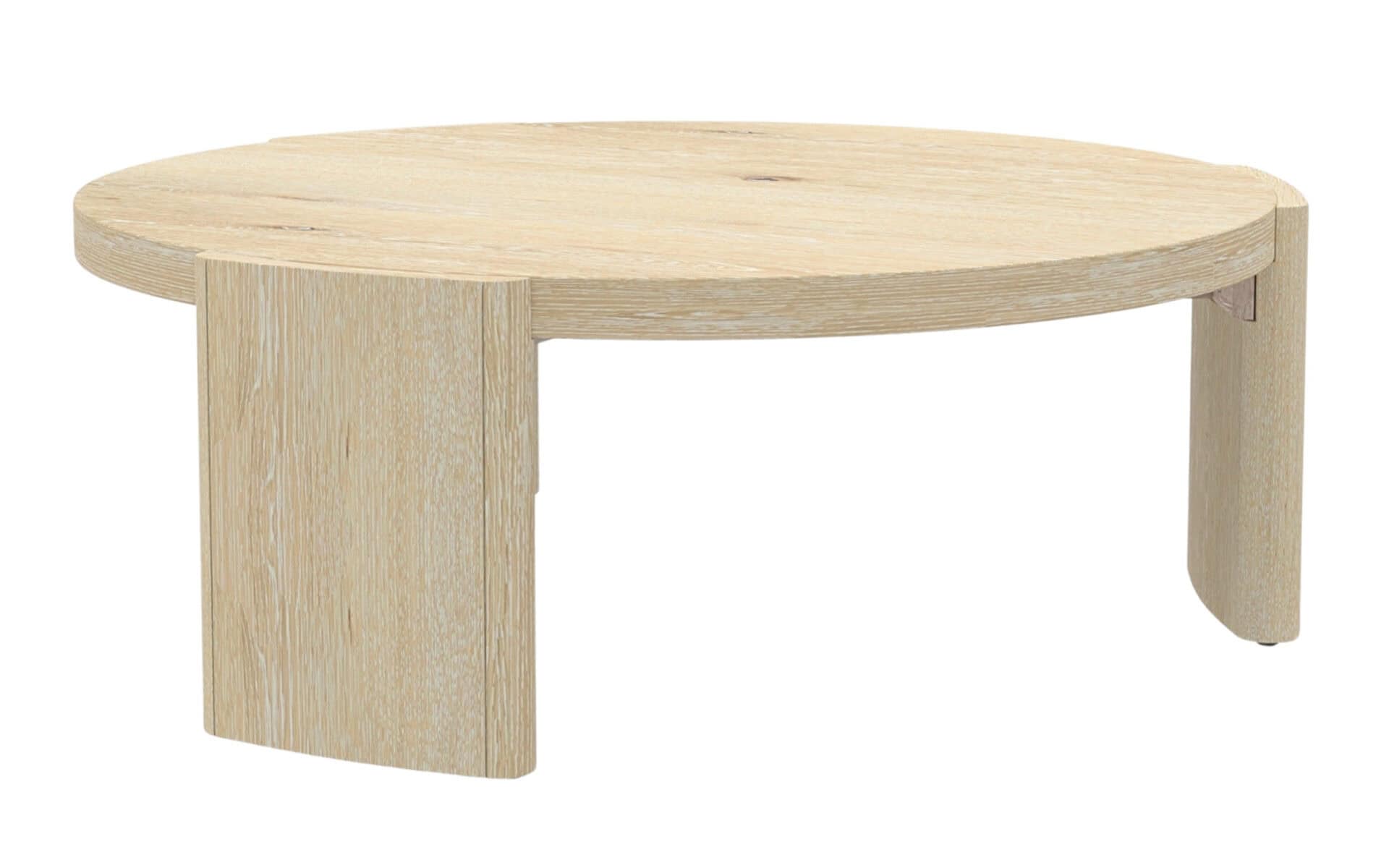 Modern Driftwood Coffee Table Rubberwood and Oak Veneer Round 42 4 Modern Driftwood Coffee Table Rubberwood and Oak Veneer Round 42 - Image 4