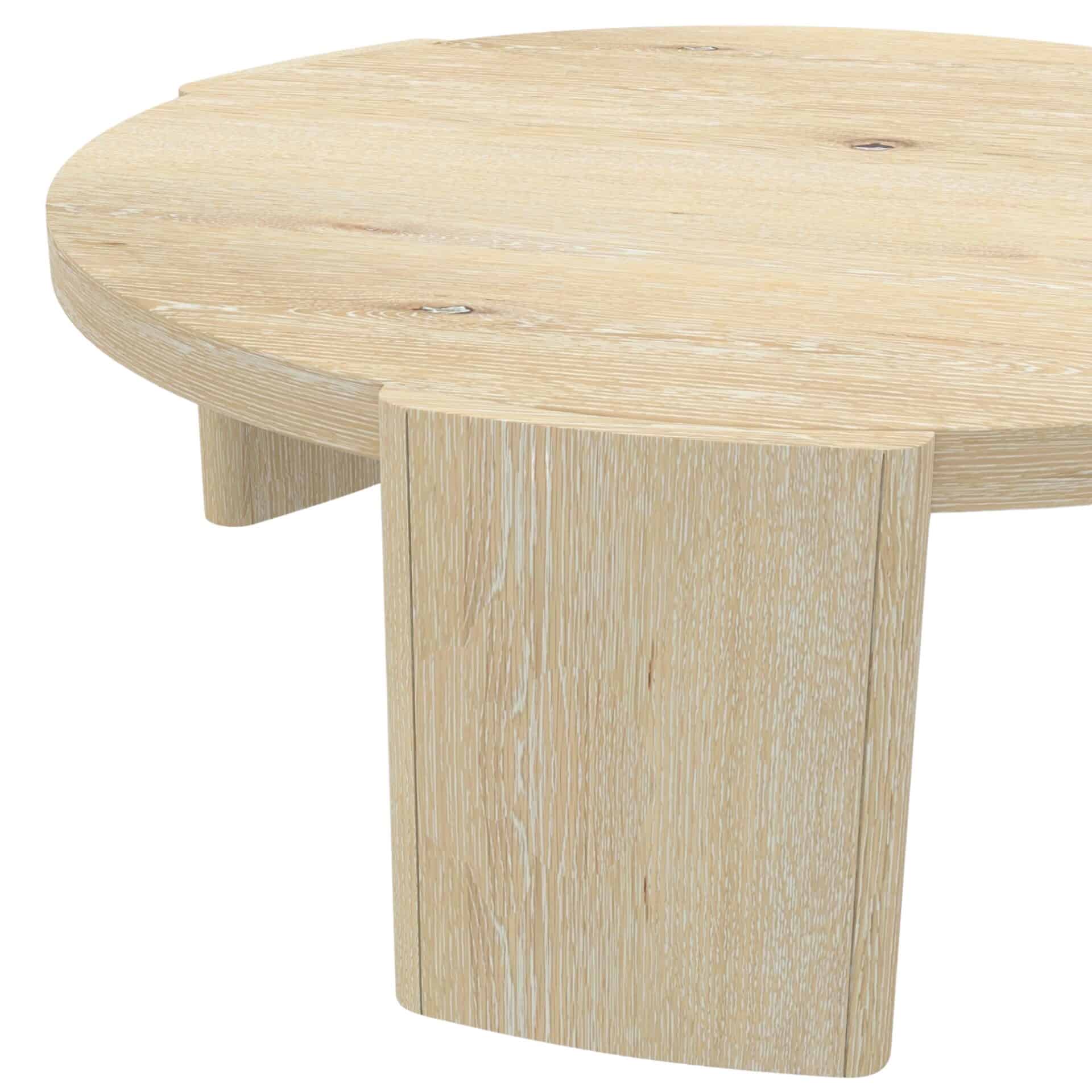 Modern Driftwood Coffee Table Rubberwood and Oak Veneer Round 42 6 Modern Driftwood Coffee Table Rubberwood and Oak Veneer Round 42 - Image 6
