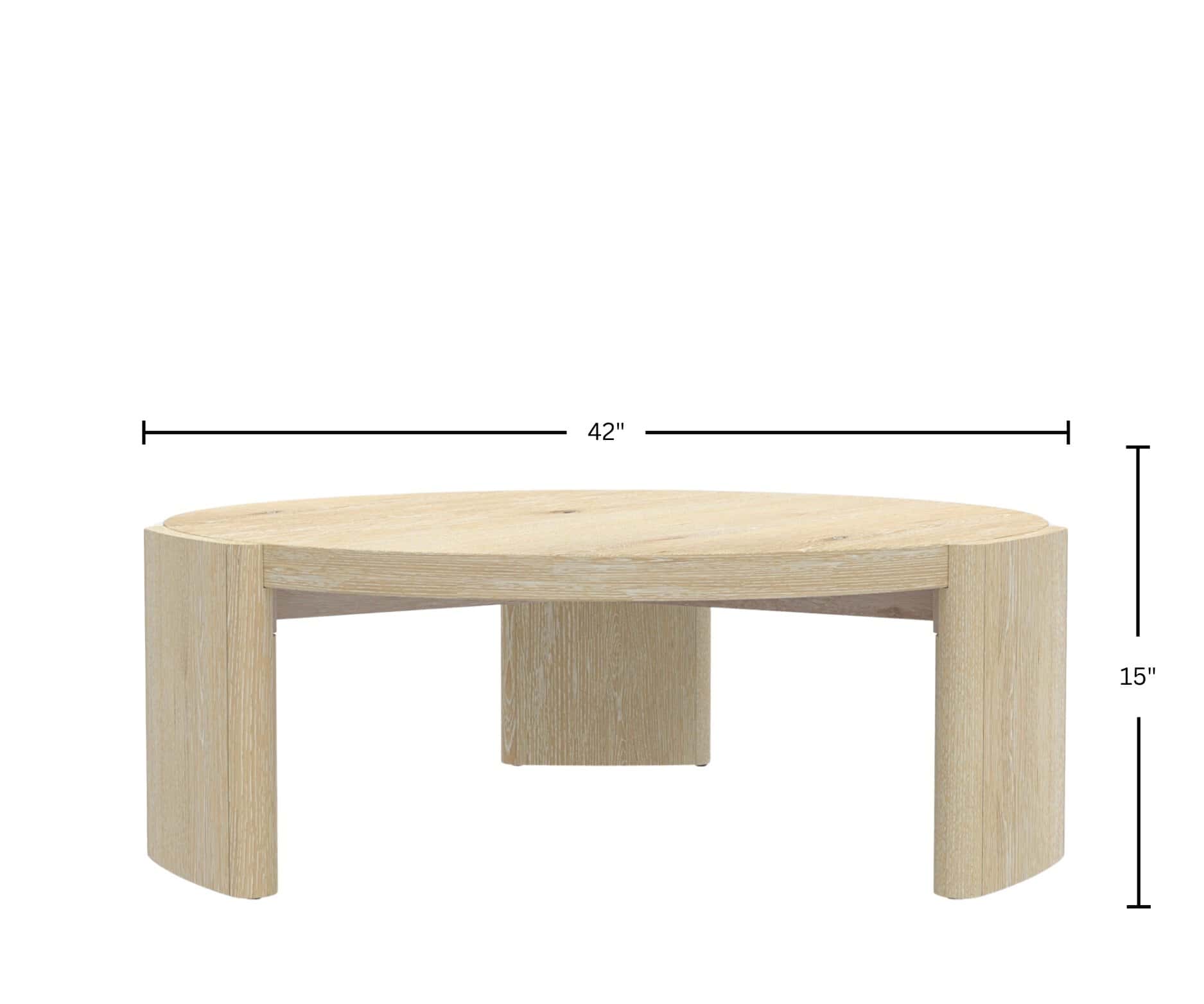 Modern Driftwood Coffee Table Rubberwood and Oak Veneer Round 42 7 Modern Driftwood Coffee Table Rubberwood and Oak Veneer Round 42 - Image 7